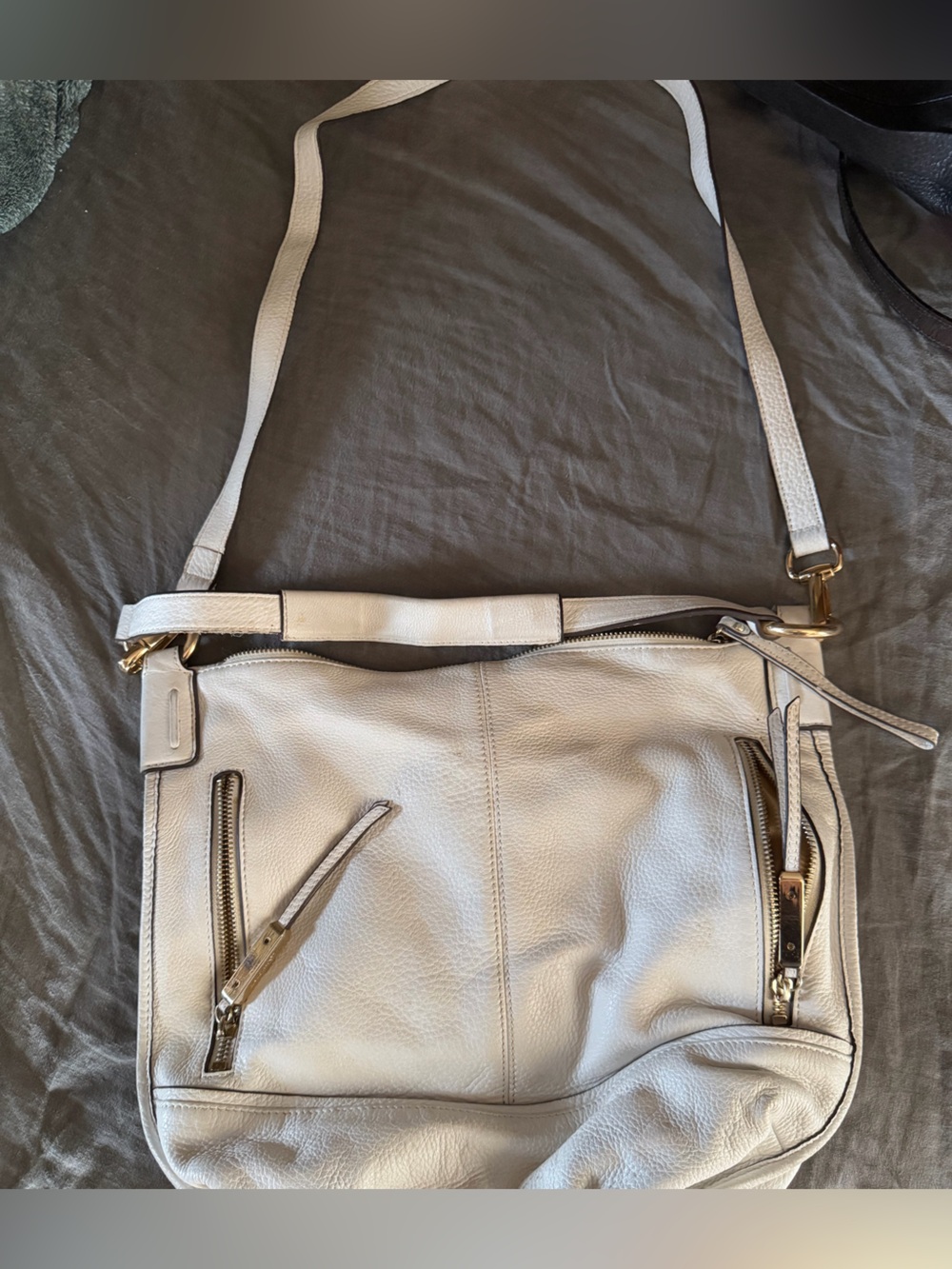 White Leather b. Makowski handbag